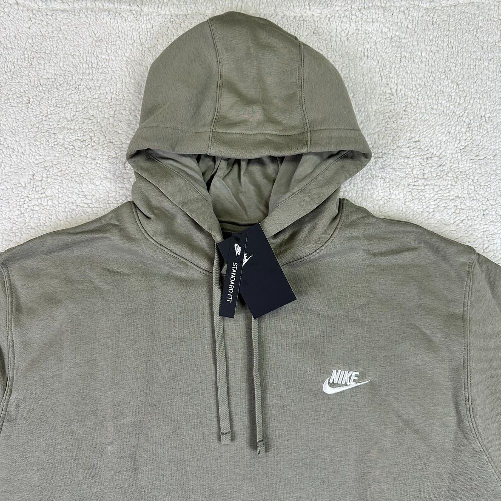 Nike Hoodie Sweatshirt Mens 2XL Army Green Jade Sportswear Club Fleece - Picture 3 of 9